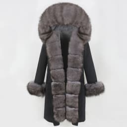 OFTBUY X-long Parka Waterproof Outerwear Real Fur Coat Winter Jacket Women Natural Fox Fur Hood Luxury Outerwear Detachable New