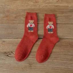 Cartoon Bear Socks Women Autumn Winter Thick Warm Socks Korean Cute Kawaii Harajuku Designer Fashion Socks Women