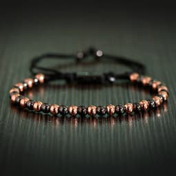 Classic Men Women Bracelet 4MM Copper Beaded Charm Bracelet Pulseira Adjustable Bracelet Fashion Jewelry Gift