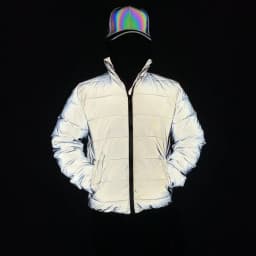 New 2026 Reflective Jacket Men Winter Warm Cotton-Padded Coat Harajuku Street Hip Hop Jackets Night Reflect Light Parka