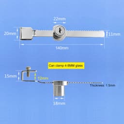 4Pcs Sliding Glass Door Lock Display Case Lock Ratchet Lock with Chrome Finish, Security, Keyed Alike Showcase Display