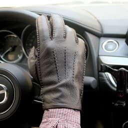 Deerskin Gloves Men's Touch Screen High-Quality Leather 2025 New Hand-Stitched Thin Wool Lining Keeps Warm in Autumn and Winter