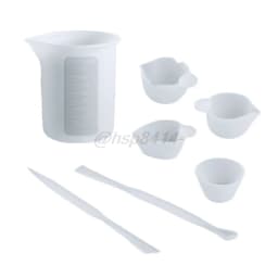 4Pcs Reusable Washable Silicone Resin Kit Mixing Measuring Divided Cups Tools Kit Sticks Spoon UV Epoxy Resin Jewelry Tools