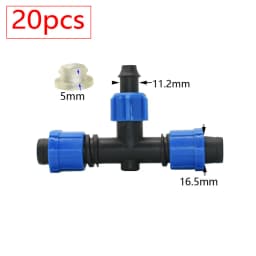 16mm 5/8'' Irrigation Drip Tape Tap Valve Elbow Tee End Plug Thread Lock Connector Garden Watering Pipe Hose Joints