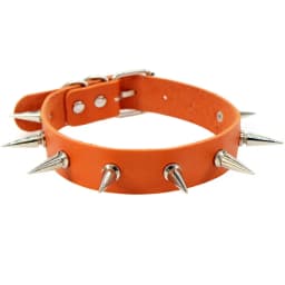Rose red Blue Yellow Gothic Pu Leather Pink spiked punk choker collar spikes Rivets women Studded chocker necklace jewelry