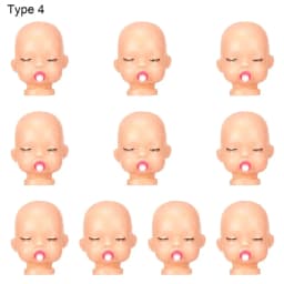 10PCS Sleeping Baby Mini Doll Heads Red Pink Lips With Nipple Feeder Face Toy Parts DIY Accessories Handmade Material Craft