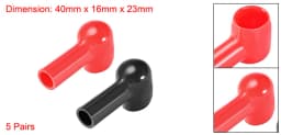 1/2/5Pairs Battery Terminal Insulating Rubber Protector Covers Red Black for 14-28mm Terminal 8-10mm Cable