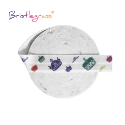 BRISTLEGRASS 2 5 10 Yard 5/8" 15mm Lace Crown Leopard Animal Print Fold Over Elastics FOE Spandex Band Tape Hair Tie Sewing Trim