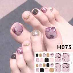 22Tips/Sheet Nail Sticker Adhesive Toenail Art Polish Tips French Glitter Sequins Nail Wraps Strips Easy Toenail Sticker