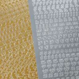 1 Sheet PVC Waterproof Durable Korean Golden Silver English Letter Stickers for Photos Albums Decoration