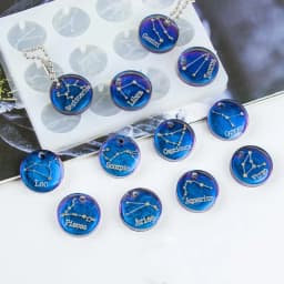 Keychain Pendant Twelve Constellation Silicone Mold For Epoxy Resin Casting Creative Earrings Jewelry Pendants Making Molds