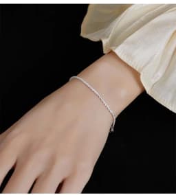 Silver Plated Fashion Simple Shiny Chain Bracelet For Women Minimalist Adjustable Charm Bracelet Wedding Party Jewelry Girl Gift