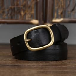 2.8cm Retro Female Real Thick Genuine Leather Belt Copper Pin Buckle Women Cowskin Jeans Belt Girl Simple Ladies Waist Strap