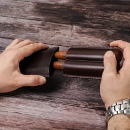 CONTACT'S FAMILY Leather Cigar Case Multiple Cigars Sets Storage Portable Cigar Box Humidor Box for Travel Gift for Man Father