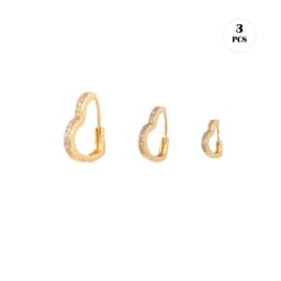 CRMYA Gold Silver Filled Several Sizes Hoop Earring CZ Zircon Heart Higgle Earrings For Women Jewelry Wholesale Aretes De Mujer