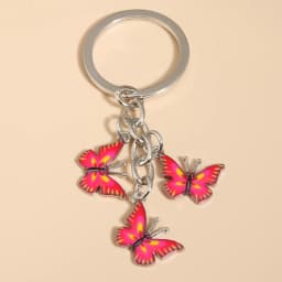 Cute Keychain Colorful Butterfly Key Ring Enamel Flying Animals Key Chains For Women Girls Handbag Accessorie Handmade Jewelry