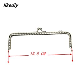 1 Piece Square Glossy Silver Basic Metal Purse Frame Kiss Clasp Lock DIY Bag Accessories 8.5/10.5/12.5/15.5/18 CM