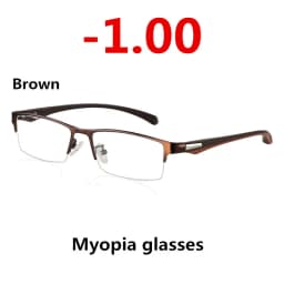 New Sun Photochromic Myopia Eyeglasses Optical Men Student Finished Myopia Eyewear Prescription Glasses Frame Half Rim -1.0 -4.0
