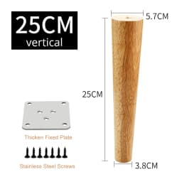 KAK 4pcs Solid Wood Furniture Leg Table Feets Wooden Cabinet Table Legs Fashion Furniture Hardware Replacement for Sofa Bed