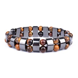 Weight Loss No Magnetic Therapy Bracelet For Men Women Geometric Black Hematite Stone Beads Stretch Health Care Bracelet Jewelry