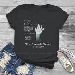 This is Commander Shepard Women Tshirts Mass Effect Game Gothic Vintage Female Clothing Large Cotton Graphic Clothes