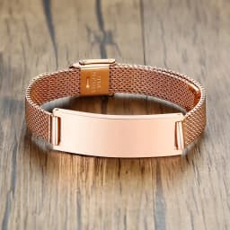 Stylish Men Stainless Steel Stretch Mesh ID Bracelets Custom Jewelry Personalize Engrave Stainless Steel Wrist Gifts Free Ship