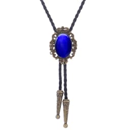BRONZE GEM Bolo Tie Western Cowboy Opal Rodeo Leather Necktie