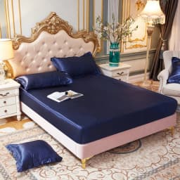 Satin Rayon Fitted Sheet Solid Color Mattress Cover With Elastic Band Bed Sheet High-End Home Hotel Bedding Fit Sheet