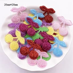 100pcs Glitter Bepowder Nonwoven Kawaii Various Shapes Felt Fabric Patchs DIY Cloth Appliques Bow Embellishments Wedding Craft