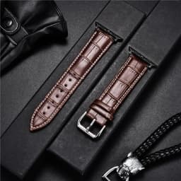 Genuine Cowhide Watchband for Apple Watch Ultra 8 7 6 SE 5 4 3 2 1 Bamboo Patterns Leather Strap 49/45/44/42mm 41/40/38mm