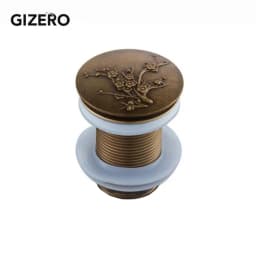 Bathroom Basin Sink Pop Up Drain Antique Brass Carved Waste Stopper Clic-clac Waterlet Vanity Sink Waste Drainer ZR2023