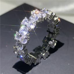 2020 New Promise Ring Real 925 Sterling Silver AAAAA Cz Stone Statement Party Wedding Band Rings for women Engagement Jewelry