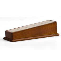 Oirlv 5 Grids Solid Wooden Ring Display Stand with Microfiber Jewelry Organizer Rack for Women and Men