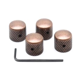 3pc/4pc 6mm Metal Dome Tone Guitar Volume Tone Knobs Potentiometer Control Knobs with Wrench For Electric Guitar Bass Red Copper
