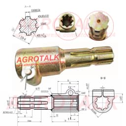 PTO Transfer ( 8 Splines to 6 Splines ) as Picture Showed