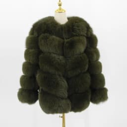 pink java QC8066 high quality women real fox fur coat wihter warm thick fox fur jacket genuine fur short coat long sleeves
