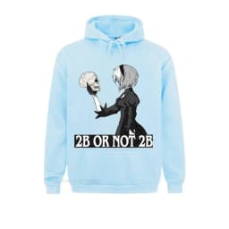 NieR Automata Hoodie 2B Or Not 2B Men Hooded Pullover Funny Cotton Long Sleeve Jacket Anime Plus Size Tops