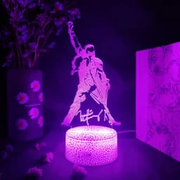 3D Led Night Light Queen Freddie Mercury Figure Color Changing Nightlight Office Bedroom Table Decor Lamp Xmas Gift Desktop Lamp