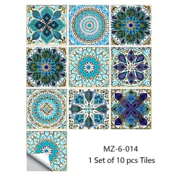 10/15/20cm Mandala Style Matte Surface Tile Sticker Peel & Stick Decoration Film For Tiles /Ground in Kitchen Wardrobe Wallpaper