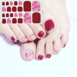 22Tips/Sheet Nail Sticker Adhesive Toenail Art Polish Tips French Glitter Sequins Nail Wraps Strips Easy Toenail Sticker