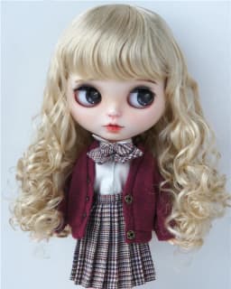 JD311 9-10inch 10-11inch Synthetic mohair BJD wigs Long European wave Blythes Doll hair