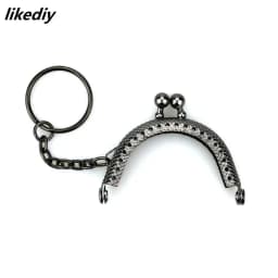 1 Piece 5 CM Half Round Metal Purse Frame Kiss Clasp Lock With Key Ring Bag Parts Accessories