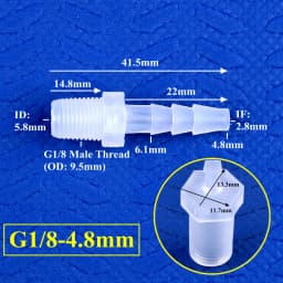 5~200pcs G1/8 1/4 Thread To 2.8~12mm PP Pagoda Direct Connector Aquarium Tank Air Pump Adapter Irrigation System Pipe Hose Joint