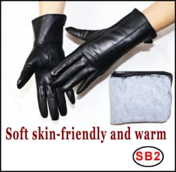 Genuine Sheepskin Gloves Women's Winter Warm Thickened Thin Touch Screen Leather Gloves Outdoor Riding High-end Fashion New 2026
