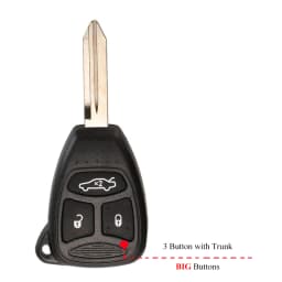 Jingyuqin 10X Car Key Shell Case 2/3/4/5/6 Butto for Chrysler Pacifica Aspen 300 Dodge RAM Caravan Jeep Commander Grand Cherokee