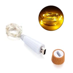 2m 20 LED Cork Bottle Fairy Light USB Rechargeable Indoor Decoration String Lamp for Bar Bedroom Home Party Wedding Christmas