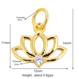 Pine Cone Lotus Coconut Tree Sun Flower Ginkgo Leaf 18K Gold Charm,Bracelet Earring Attachment Jewelry Components Findings L44