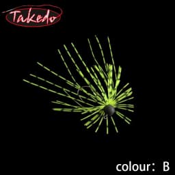 TAKEDO TK114 1.8G - 5G ZITHER RUBBER JIG Spinnerbait Blades Silicone Skirt Saltwater Resin Tungsten Jig Head Spinner Rubber Jig