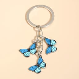 Cute Keychain Colorful Butterfly Key Ring Enamel Flying Animals Key Chains For Women Girls Handbag Accessorie Handmade Jewelry