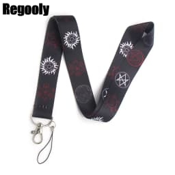 Supernatural SPN Creative Lanyard Card Holder Student Hanging Neck Phone Lanyard Badge Subway Access Card Holder Accessories